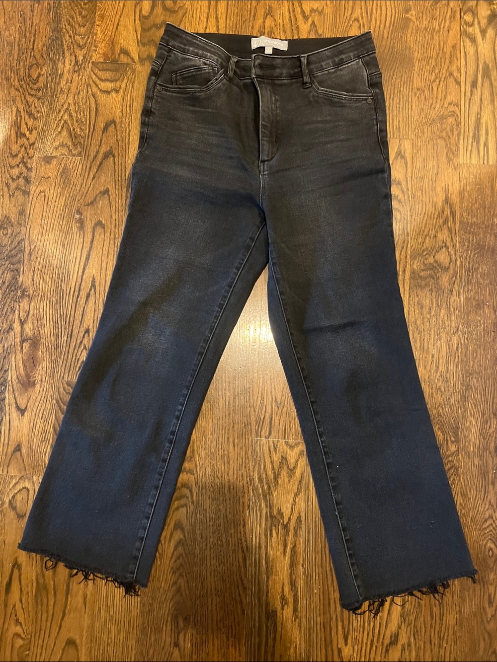 Wit & Wisdom Washed Black Flare Jeans with Raw Hem